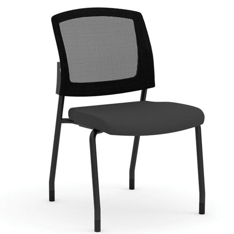 Parson Armless Micro Mesh Back Side Chair - Fabric Seat | 3129GNSF