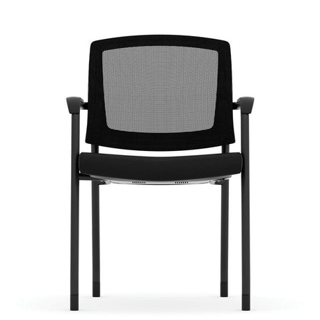 Parson Micro Mesh Back Side Chair with Arms - Antimicrobial Seat | 3128GNSABK