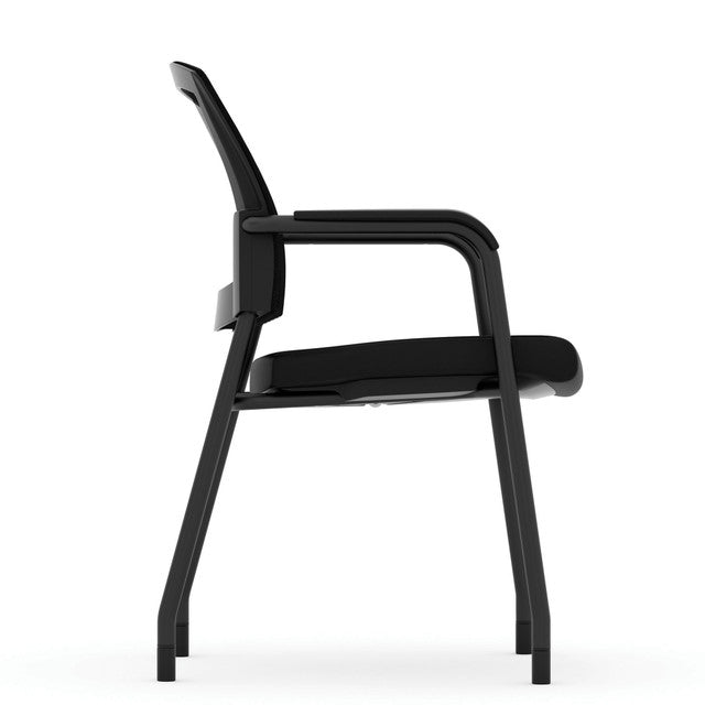 Parson Micro Mesh Back Side Chair with Arms - Antimicrobial Seat | 3128GNSABK