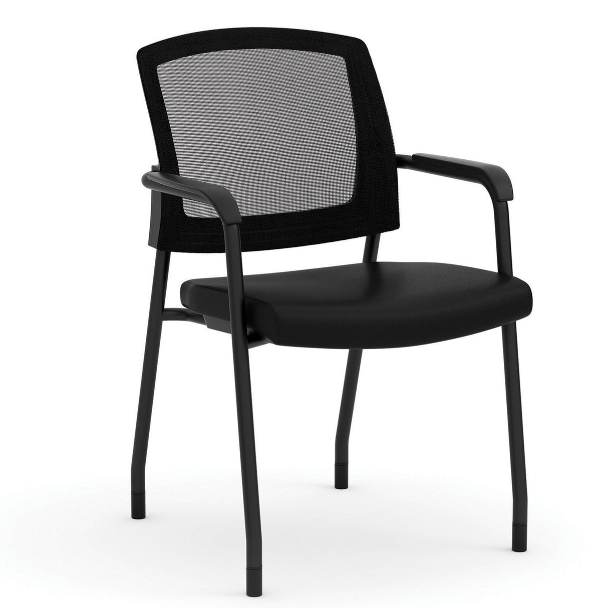 Parson Micro Mesh Back Side Chair with Arms - Antimicrobial Seat | 3128GNSABK