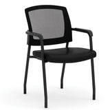 Parson Micro Mesh Back Side Chair with Arms - Antimicrobial Seat | 3128GNSABK