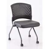 Perch Armless Nesting Chair with Casters & Titanium Frame | 3274TNSABK