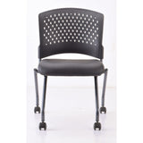 Perch Armless Nesting Chair with Casters & Titanium Frame | 3274TNSABK