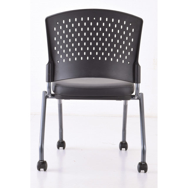 Perch Armless Nesting Chair with Casters & Titanium Frame | 3274TNSABK
