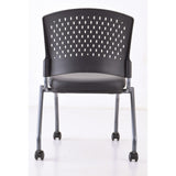 Perch Armless Nesting Chair with Casters & Titanium Frame | 3274TNSABK