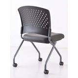 Perch Armless Nesting Chair with Casters & Titanium Frame | 3274TNSABK