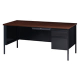 Raleigh 66"W Single Right Pedestal Metal Desk | OSSP6630