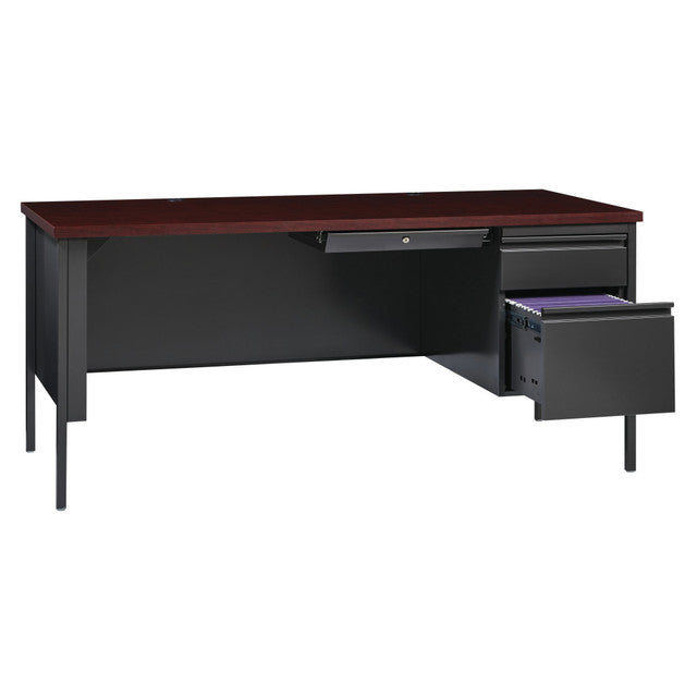 Raleigh 66"W Single Right Pedestal Metal Desk | OSSP6630