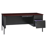 Raleigh 66"W Single Right Pedestal Metal Desk | OSSP6630
