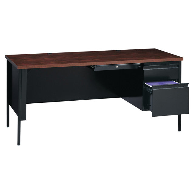 Raleigh 66"W Single Right Pedestal Metal Desk | OSSP6630