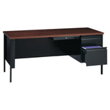 Raleigh 66"W Single Right Pedestal Metal Desk | OSSP6630