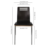 Rowan Square Bentwood Standard Height Café Chair - Set of 2 |  OSSN6005