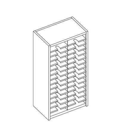Mailflow Systems Sorter, Closed Back; 30 Sorting Pockets 15”D without Plexi Doors | SC2448G