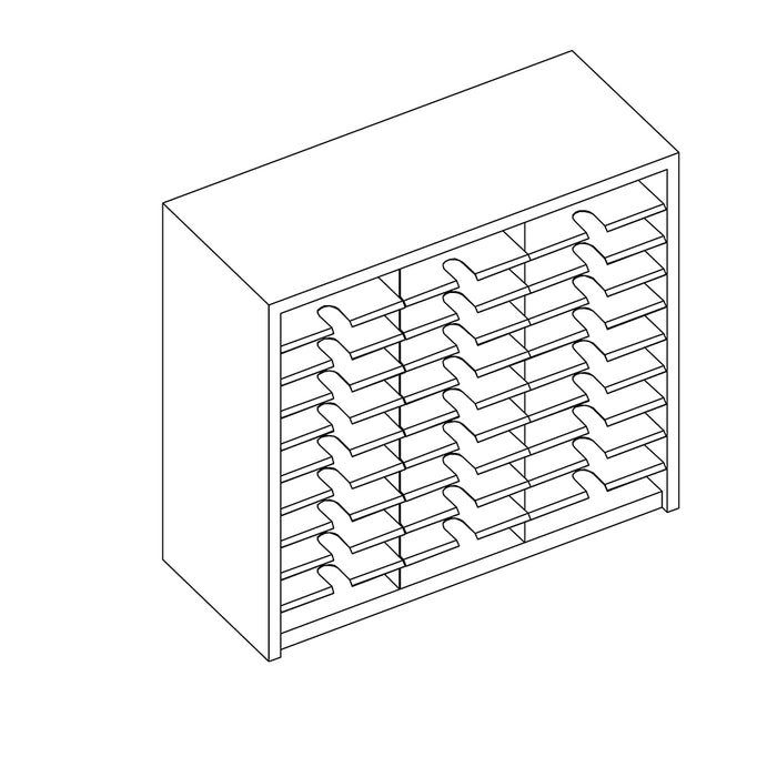 Mailflow Systems Sorter, Closed Back; 30 Sorting Pockets 15”D without Plexi Doors | SC3633G