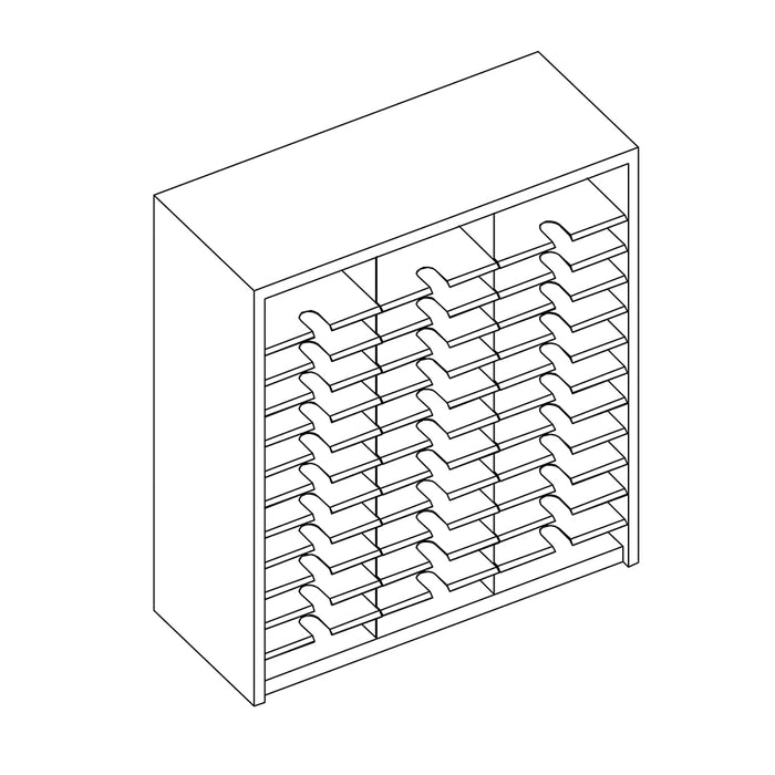 Mailflow Systems Sorter, Closed Back; 36 Sorting Pockets 15”D without Plexi Doors | SC3641G