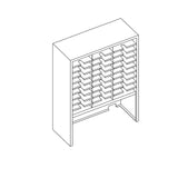 Mailflow Systems Sorter, Closed Back w/ 15" Elevation; 20 Sorting Pockets 15”D without Plexi Doors | SC3648GH