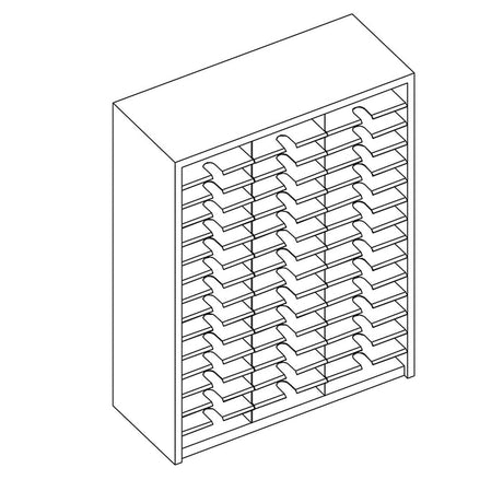 Mailflow Systems Sorter, Closed Back; 45 Sorting Pockets 15”D without Plexi Doors | SC3648G