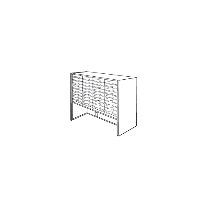 Mailflow Systems Sorter, Closed Back w/ 9" Elevation;28 Sorting Pockets 15”D without Plexi Doors | SC4833GL