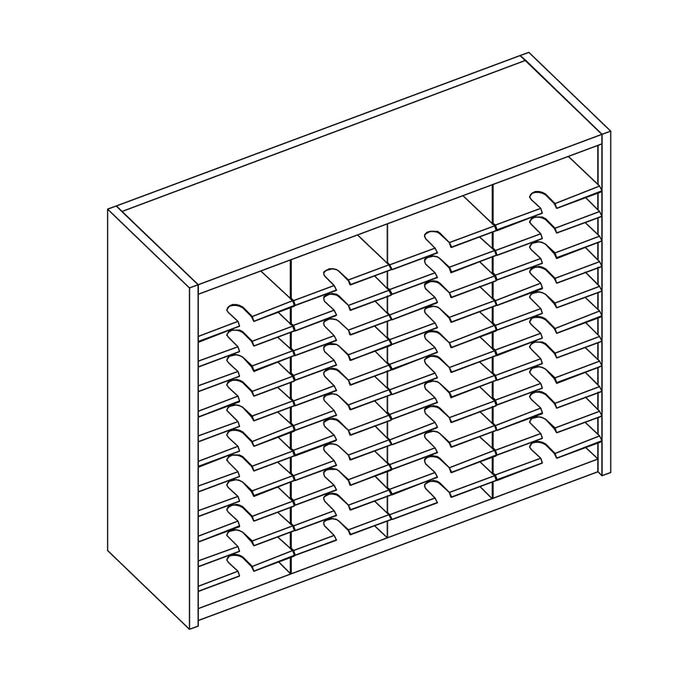 Mailflow Systems Sorter, Closed Back; 48 Sorting Pockets 15”D without Plexi Doors | SC4841G