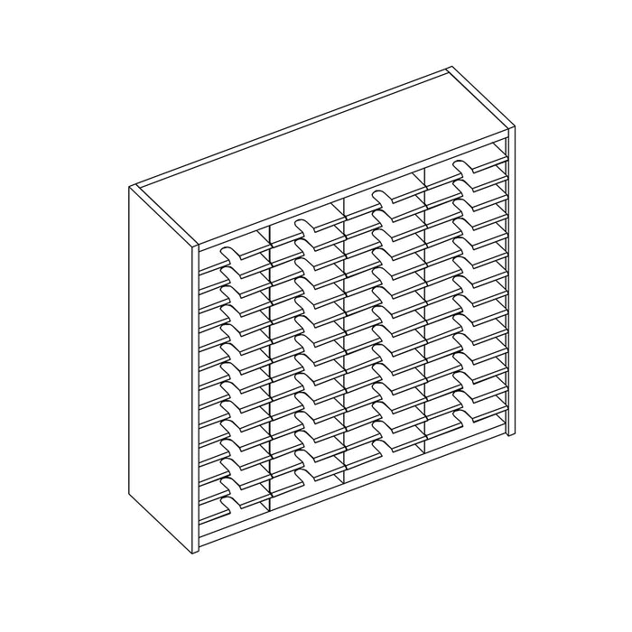 Mailflow Systems Sorter, Closed Back; 60 Sorting Pockets 15”D without Plexi Doors | SC4848G