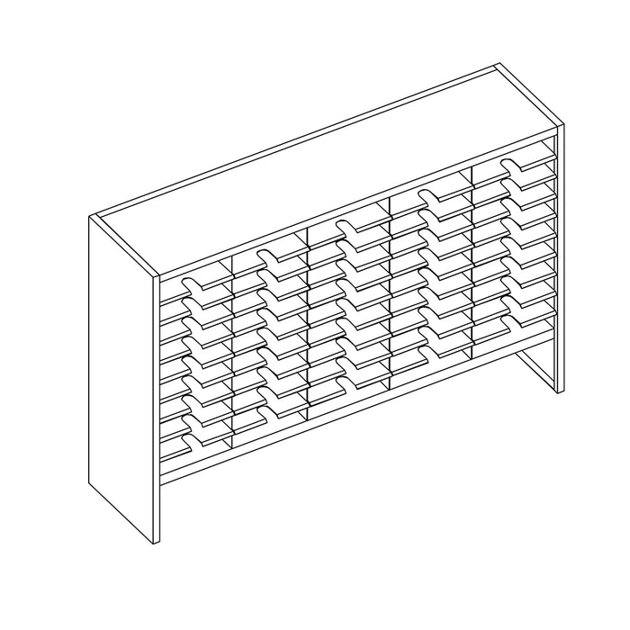 Mailflow Systems Sorter, Closed Back w/ 8" Elevation; 50 Sorting Pockets 15”D without Plexi Doors | SC6041GL