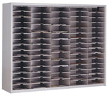 Mailflow Systems Sorter, Closed Back w/ 7" Elevation; 60 Sorting Pockets 15”D without Plexi Doors | SC6048GL