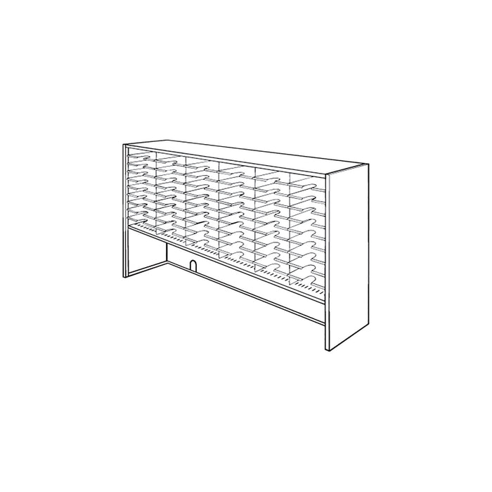 Mailflow Systems Sorter, Closed Back w/ 9" Elevation; 42 Sorting Pockets 15”D without Plexi Doors | SC7233GL