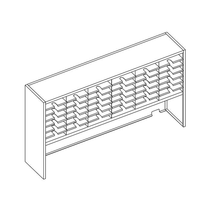 Mailflow Systems Sorter, Closed Back w/ 17" Elevation; 42 Sorting Pockets 15”D without Plexi Doors | SC7241GH