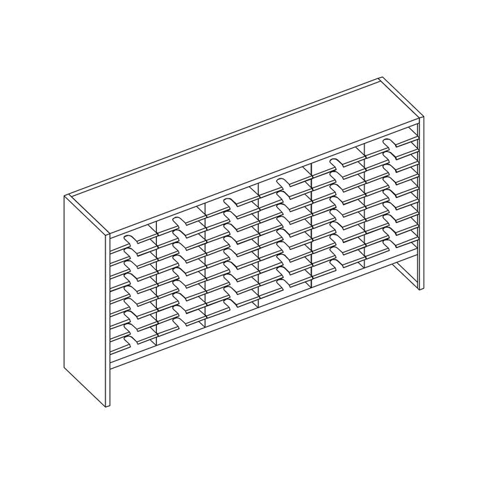 Mailflow Systems Sorter, Closed Back w/ 8" Elevation; 60 Sorting Pockets 15”D without Plexi Doors | SC7241GL