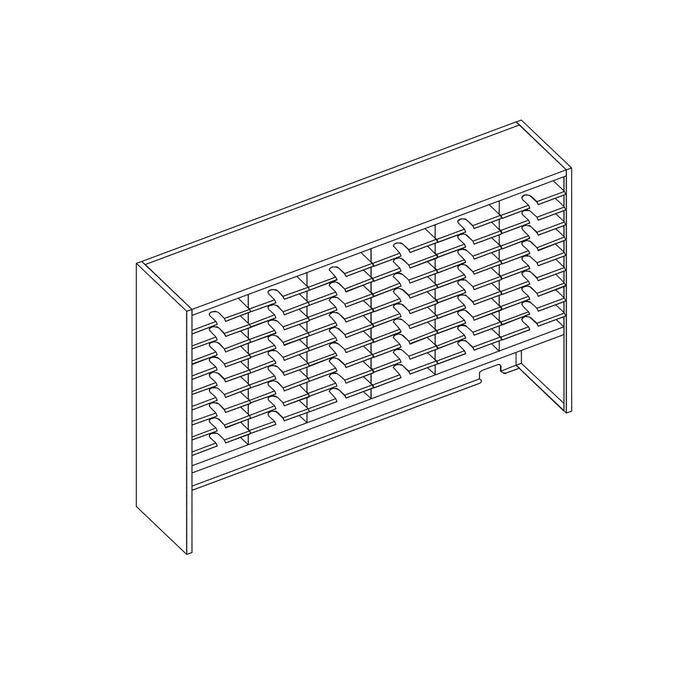 Mailflow Systems Sorter, Closed Back w/ 15" Elevation; 60 Sorting Pockets 15”D without Plexi Doors | SC7248GH