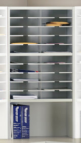 Mailflow-to-Go Corner Sorter, 24"W x 13 1/4"D x 46 1/4"H, (2) 3"H Sorting Pkts | SR2446RPG