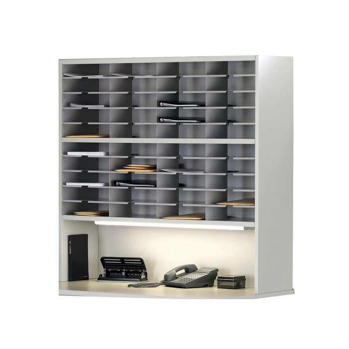 Mailflow-to-Go 2-Tier Sorter, Riser, 48"W x 13 1/4"D x 46 1/4"H, (40) 3"H Sorting Pkts | SR4846RPG