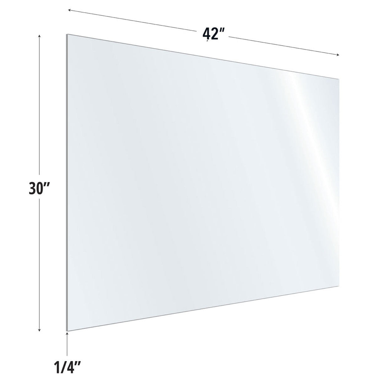 SafeGuard Barrier Clear Acrylic Screen with Square Edges - 42"W x 30"H