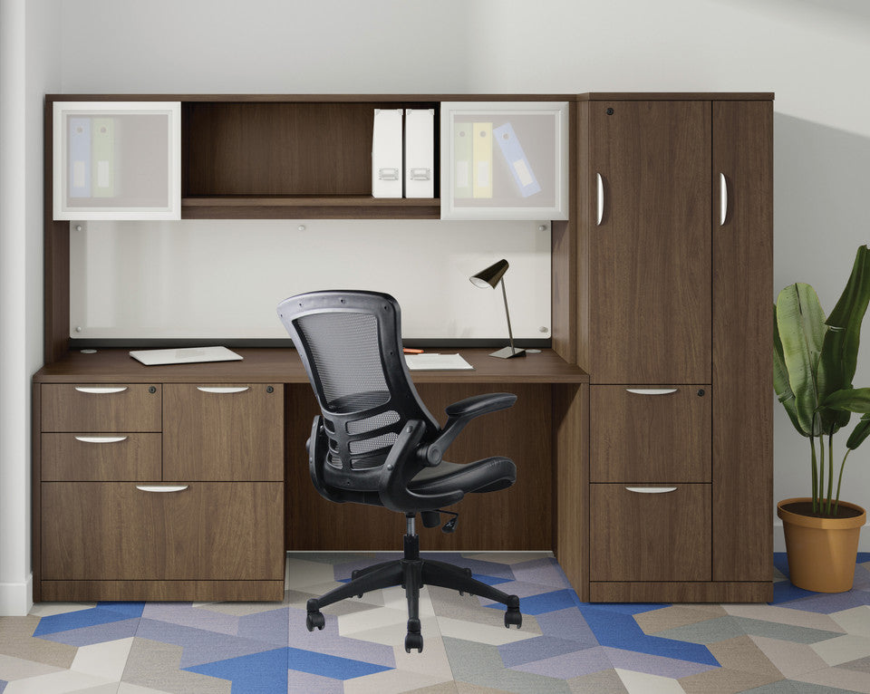 Serene Flip Arm Mesh Back Task Chair with Black Frame | S13MBVSVBK