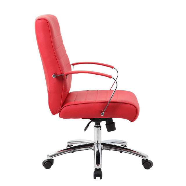 Studio Mid Back Upholstered Chair with Chrome Frame | 696V