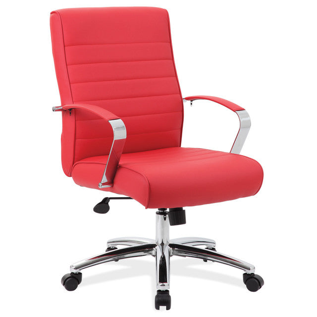 Studio Mid Back Upholstered Chair with Chrome Frame | 696V