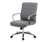 Studio Mid Back Upholstered Chair with Chrome Frame | 696V