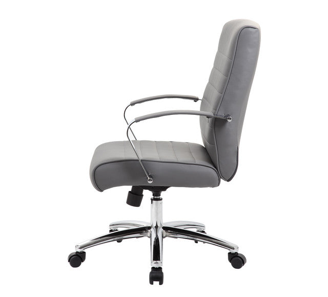 Studio Mid Back Upholstered Chair with Chrome Frame | 696V