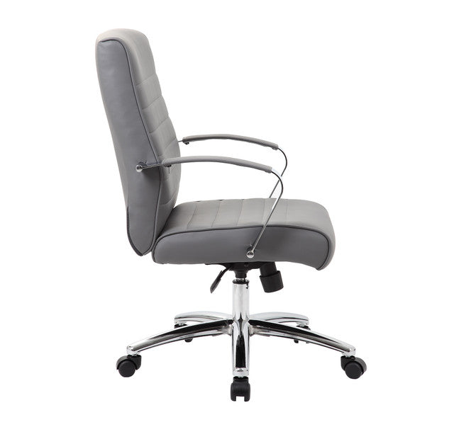 Studio Mid Back Upholstered Chair with Chrome Frame | 696V