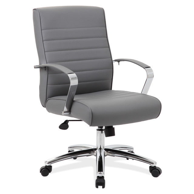 Studio Mid Back Upholstered Chair with Chrome Frame | 696V