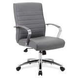 Studio Mid Back Upholstered Chair with Chrome Frame | 696V