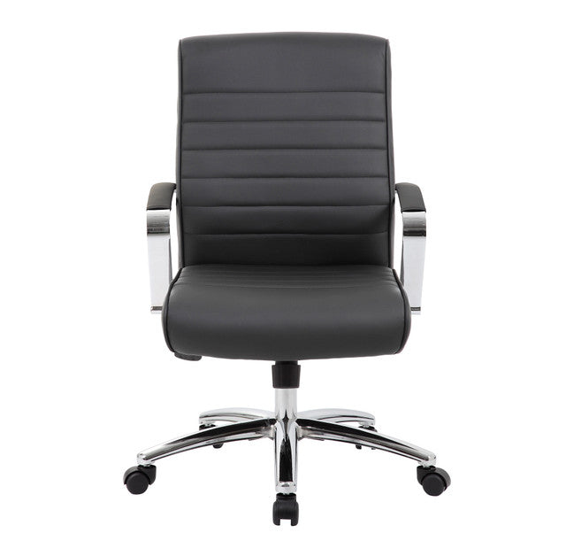 Studio Mid Back Upholstered Chair with Chrome Frame | 696V