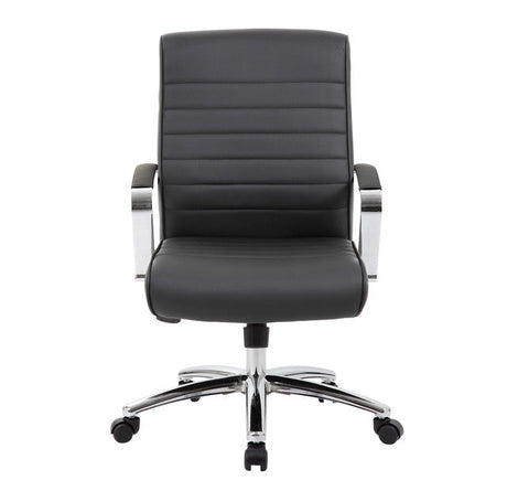 Studio Mid Back Upholstered Chair with Chrome Frame | 696V