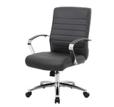 Studio Mid Back Upholstered Chair with Chrome Frame | 696V