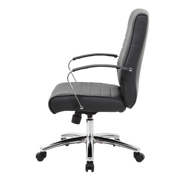 Studio Mid Back Upholstered Chair with Chrome Frame | 696V