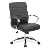 Studio Mid Back Upholstered Chair with Chrome Frame | 696V