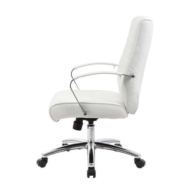 Studio Mid Back Upholstered Chair with Chrome Frame | 696V