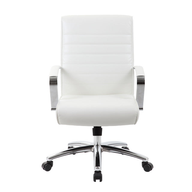 Studio Mid Back Upholstered Chair with Chrome Frame | 696V