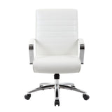 Studio Mid Back Upholstered Chair with Chrome Frame | 696V