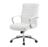 Studio Mid Back Upholstered Chair with Chrome Frame | 696V